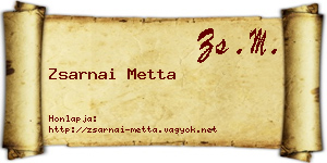 Zsarnai Metta névjegykártya